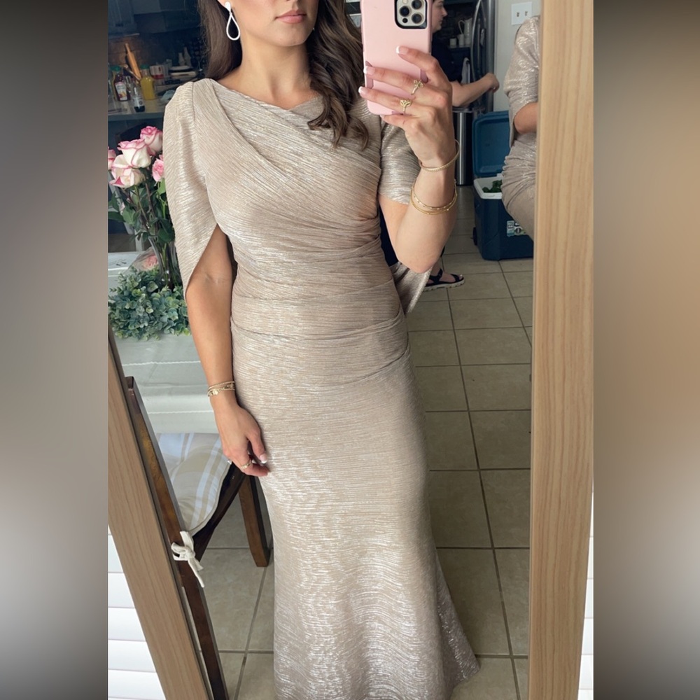 Gold Caped Formal Gown